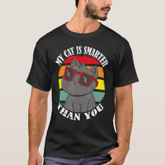 Mijn kat is slimmer dan jij, grappige kat meme_7 t-shirt (Voorkant)