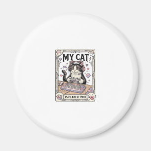 Mijn kat is speler twee kat gamer tech vintage vec magneet