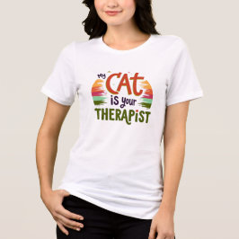 Mijn kat is uw therapeut - Grappige regenboogkat Tri-Blend Shirt