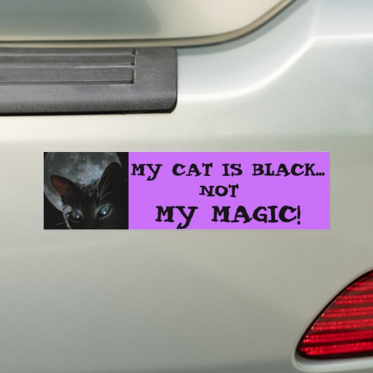 MIJN KAT IS ZWART, NIET MIJN MAGIC. BUMPERSTICKER (Op auto)