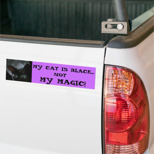 MIJN KAT IS ZWART, NIET MIJN MAGIC. BUMPERSTICKER (Op Truck)