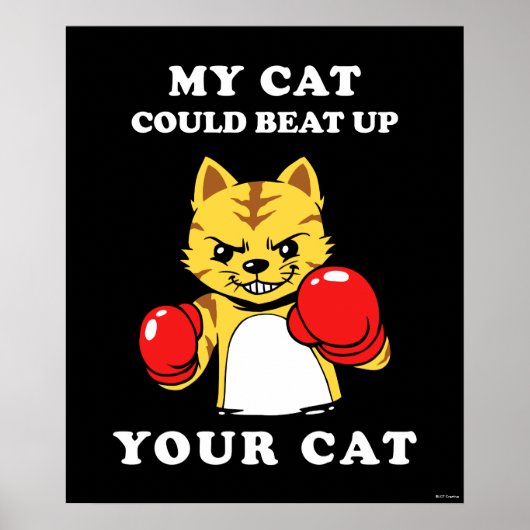 Mijn kat kan je kat in elkaar slaan poster (Voorkant)