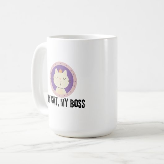 Mijn kat, mijn baas koffiemok (Voorkant links)