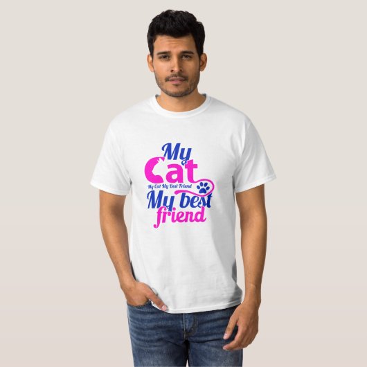 Mijn kat mijn beste vriend t-shirt (Voorkant volledig)