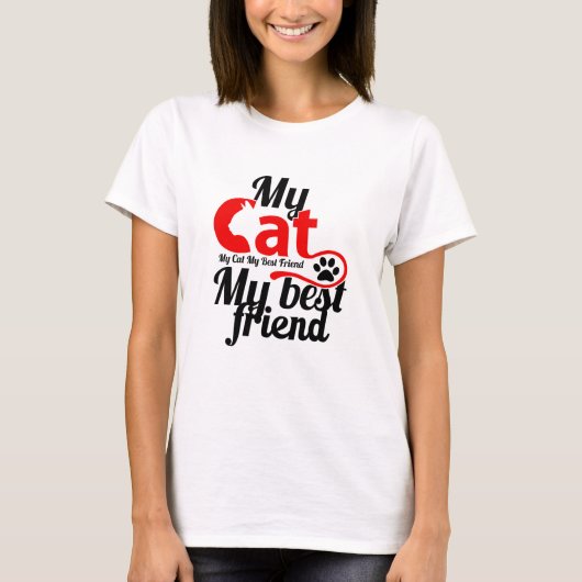Mijn kat mijn beste vriend t-shirt (Voorkant)