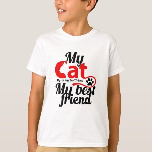 Mijn kat mijn beste vriend t-shirt (Voorkant)