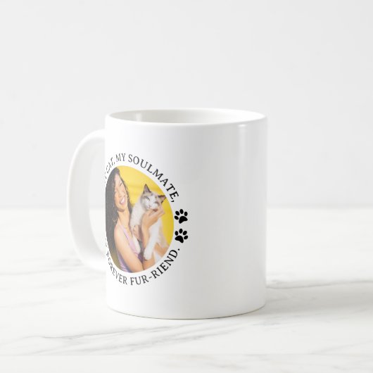 Mijn kat, mijn zielsverwant, mijn eeuwige bontvrie koffiemok (Voorkant links)