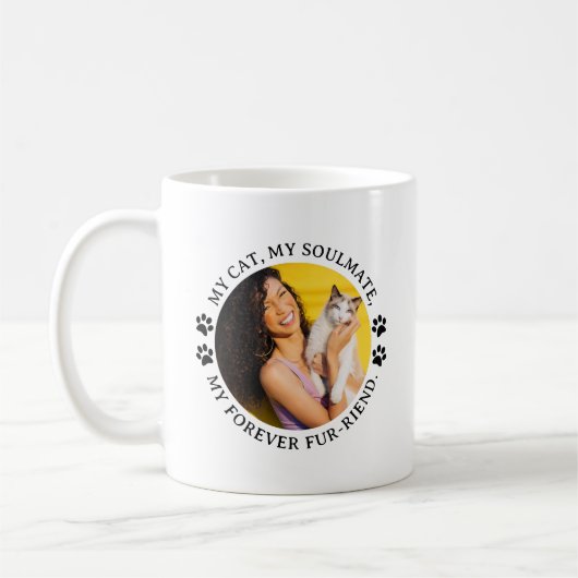 Mijn kat, mijn zielsverwant, mijn eeuwige bontvrie koffiemok (Links)