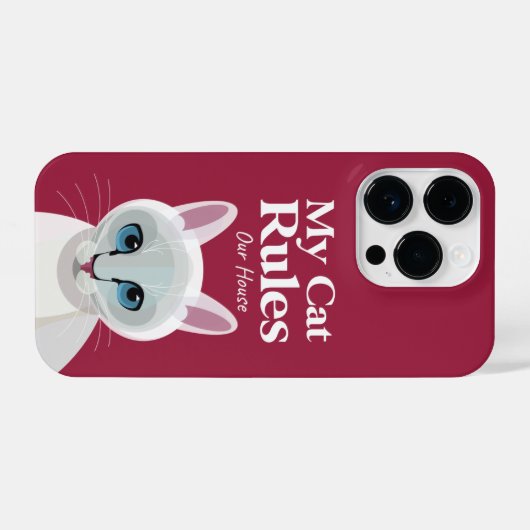 Mijn kat regelt ons huis iPhone Case Hoesje (Achterkant horizontaal)