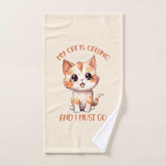 Mijn kat roept een schattige Oranje kat Bad Handdoek (Handdoek)