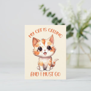 Mijn kat roept een schattige Oranje kat Briefkaart
