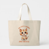 Mijn kat roept een schattige Oranje kat Grote Tote Bag (Achterkant)