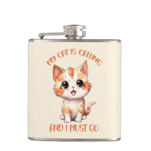 Mijn kat roept een schattige Oranje kat Heupfles
