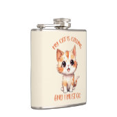 Mijn kat roept een schattige Oranje kat Heupfles (Rechts)