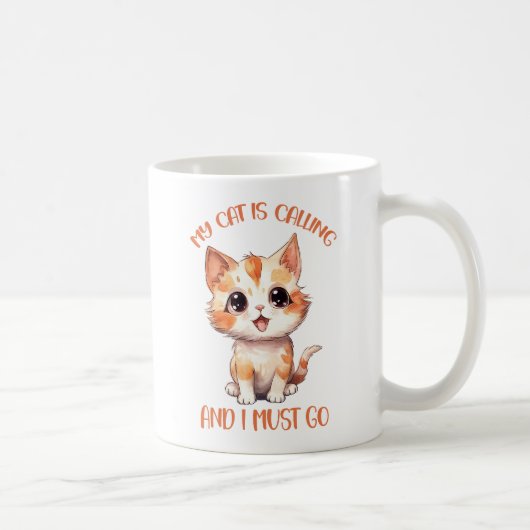 Mijn kat roept een schattige Oranje kat Koffiemok (Rechts)