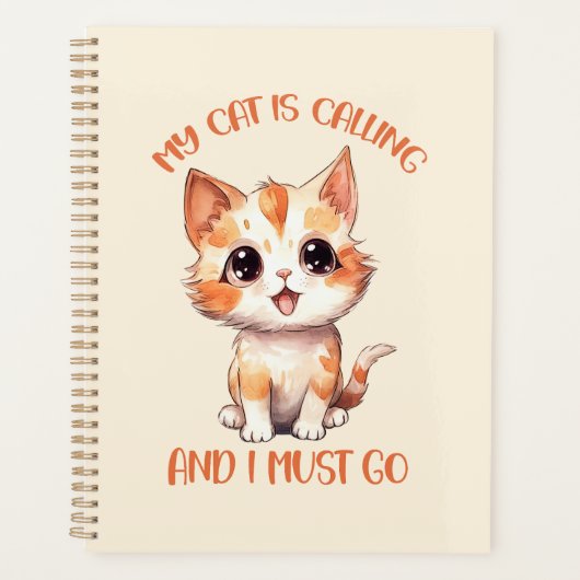 Mijn kat roept een schattige Oranje kat Planner (Voorkant)