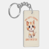 Mijn kat roept een schattige Oranje kat Sleutelhanger (Voorkant Links)