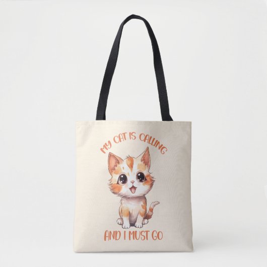 Mijn kat roept een schattige Oranje kat Tote Bag (Voorkant)