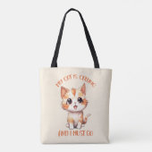 Mijn kat roept een schattige Oranje kat Tote Bag (Achterkant)