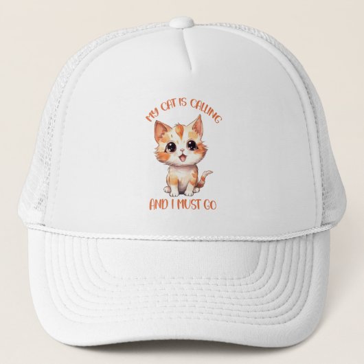Mijn kat roept een schattige Oranje kat Trucker Pet (Voorkant)