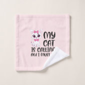 Mijn kat roept en ik moet gaan bad handdoek (Wasdoekje)