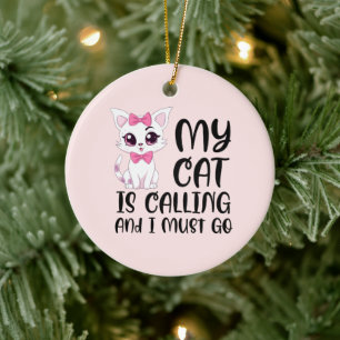 Mijn kat roept en ik moet gaan keramisch ornament