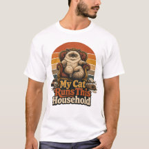 Mijn kat runt het huis - Funsshirt voor katteneige