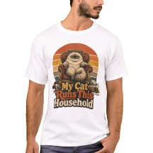 Mijn kat runt het huis - Funsshirt voor katteneige