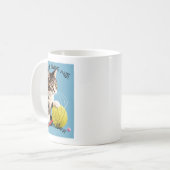 Mijn kat speelt met B**** - Garen. grappige mok (Voorkant links)