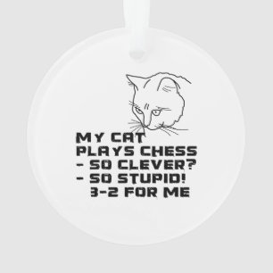 Mijn kat speelt schaak ornament