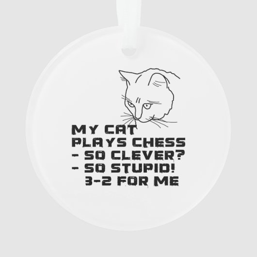Mijn kat speelt schaak ornament (achterkant)