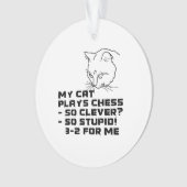Mijn kat speelt schaak ornament (voorkant)