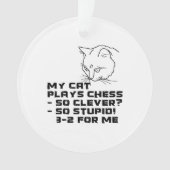 Mijn kat speelt schaak ornament (voorkant)