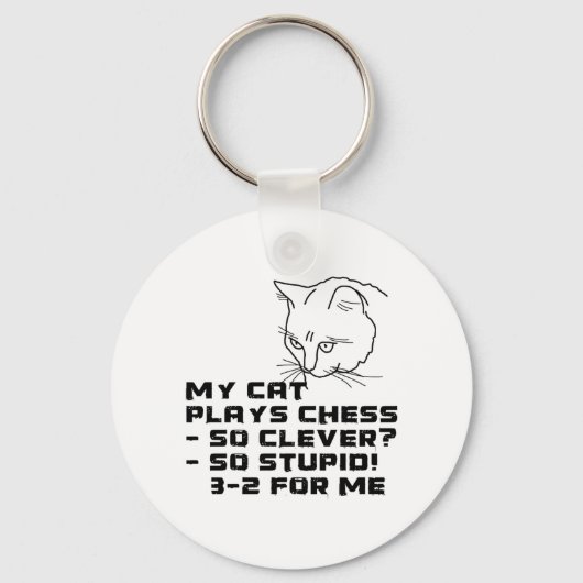 Mijn kat speelt schaak sleutelhanger (Voorkant)