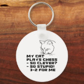 Mijn kat speelt schaak sleutelhanger (Voorkant)