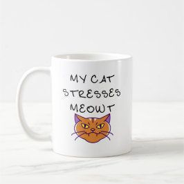 Mijn kat stress me uit Grappige kat Chagrijnige ka Koffiemok