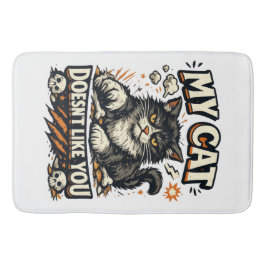 Mijn kat vindt je niet leuk Retro Badmat