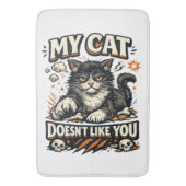 Mijn kat vindt je niet leuk Retro Badmat (Voorkant Verticaal)