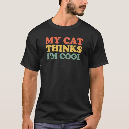 Mijn kat vindt me cool t-shirt (Voorkant)