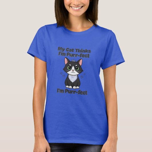 Mijn kat vindt mij Poes-ect T-shirt (Voorkant)
