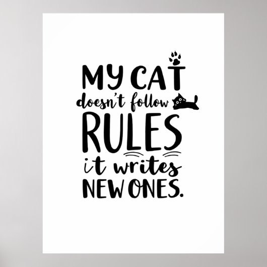 Mijn kat volgt geen regels poster (Voorkant)