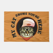 Mijn kat weet dat je hier bent Cat Doggie Door Deurmat (Voorkant)
