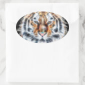 Mijn kat werkt meer tijgergezichtsenergie op ovale sticker (Tas)