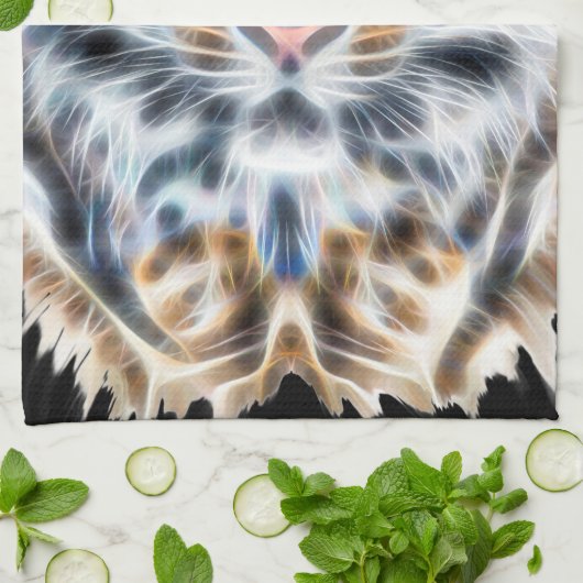 Mijn kat werkt meer tijgergezichtsenergie op theedoek (Gevouwen)