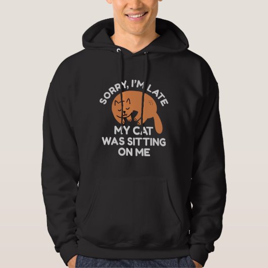 Mijn kat zat op mij. hoodie (Voorkant)
