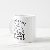 Mijn kat zat op mij. koffiemok (Voorkant links)