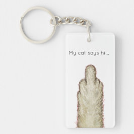 Mijn kat zegt hallo... sleutelhanger