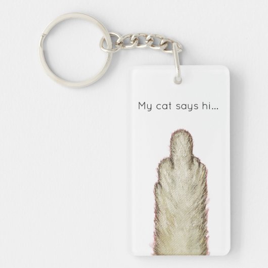 Mijn kat zegt hallo... sleutelhanger (Voorkant)