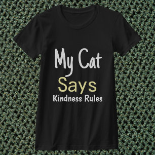 Mijn kat zegt vriendelijkheid regels grappige retr t-shirt