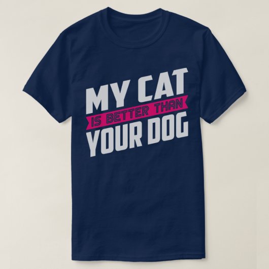 Mijn katje is beter dan je hond t-shirt (Design voorkant)
